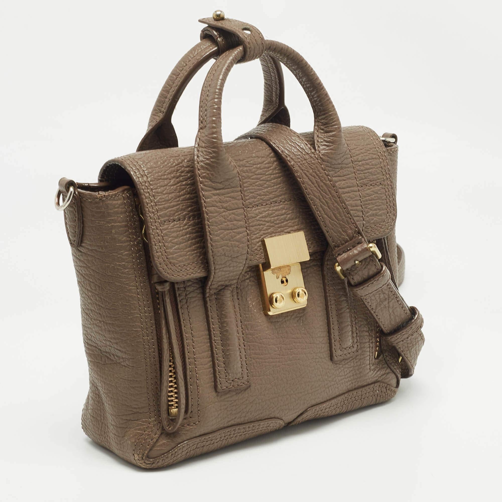 3.1 Phillip Lim Beige Leather Pashli Satchels In Good Condition In Dubai, Al Qouz 2