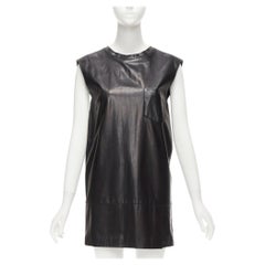 3.1 PHILLIP LIM black leather pocketed slit lace up keyhole mini dress US2 S