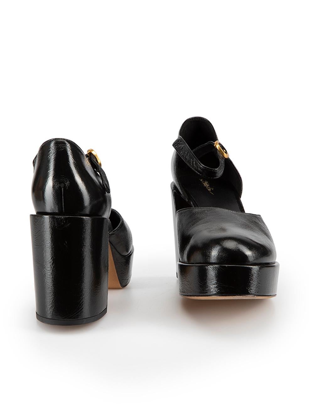 3.1 Phillip Lim Black Patent Leather Naomi Platform Heels Size IT 41 In Good Condition In London, GB