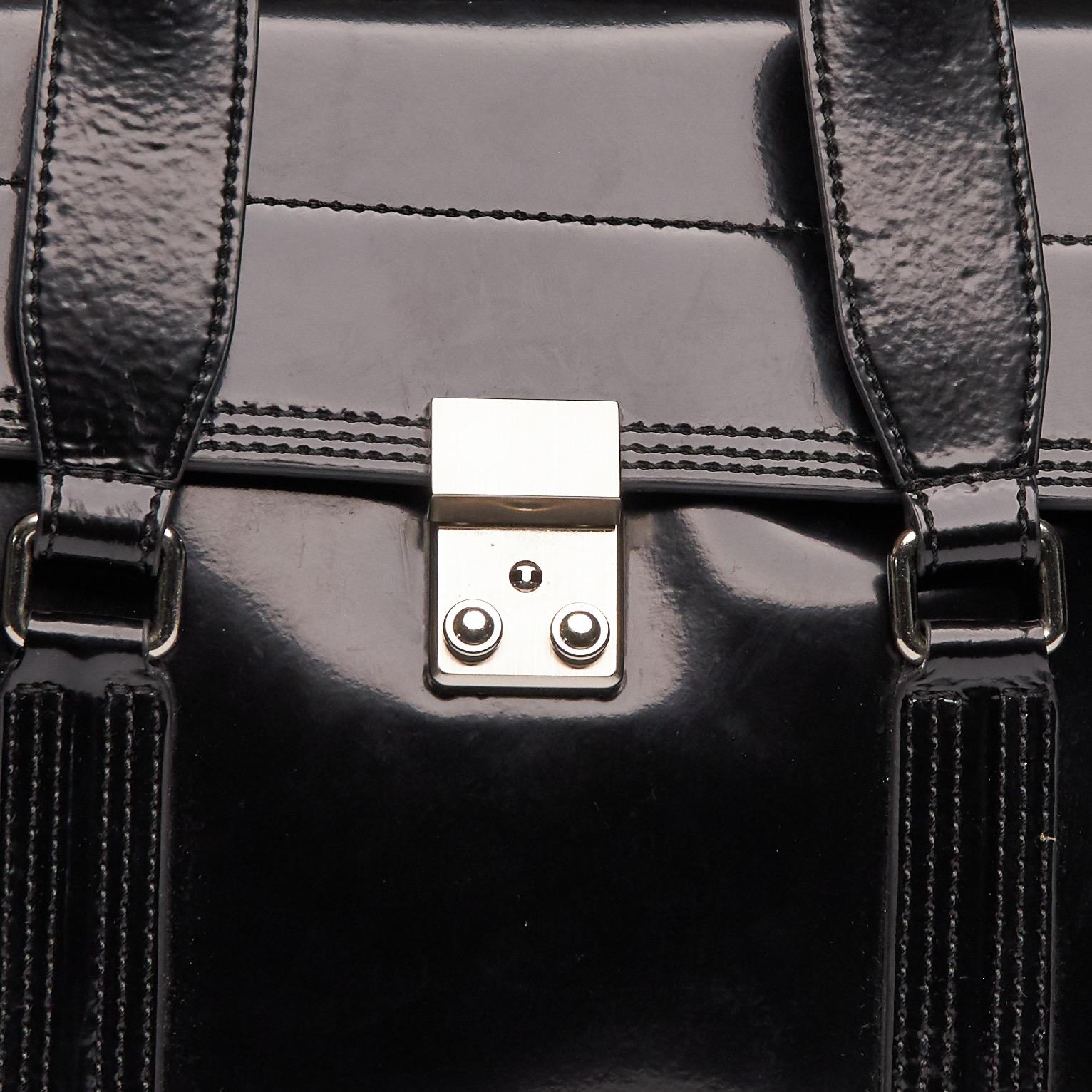 Große Pashli-Tasche aus schwarzem Lackleder von Phillip Lim im Angebot 1