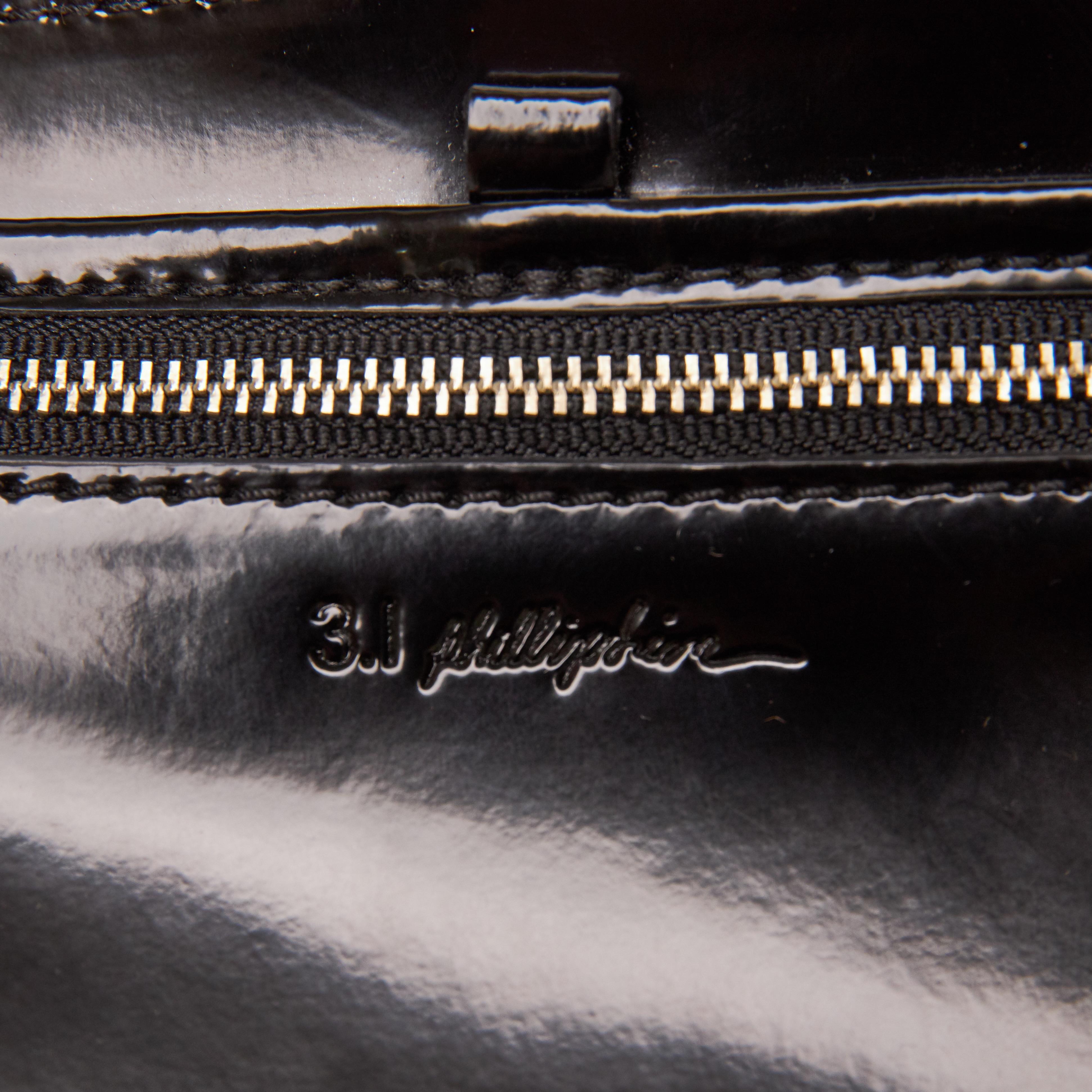 Große Pashli-Tasche aus schwarzem Lackleder von Phillip Lim im Angebot 2