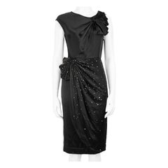 3.1 Phillip Lim Black Silk Embellished Bow Dress Size XS