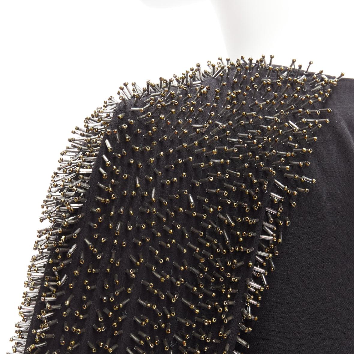 3.1 PHILLIP LIM black spike bead embellished raglan sleeve top US2 S For Sale 1