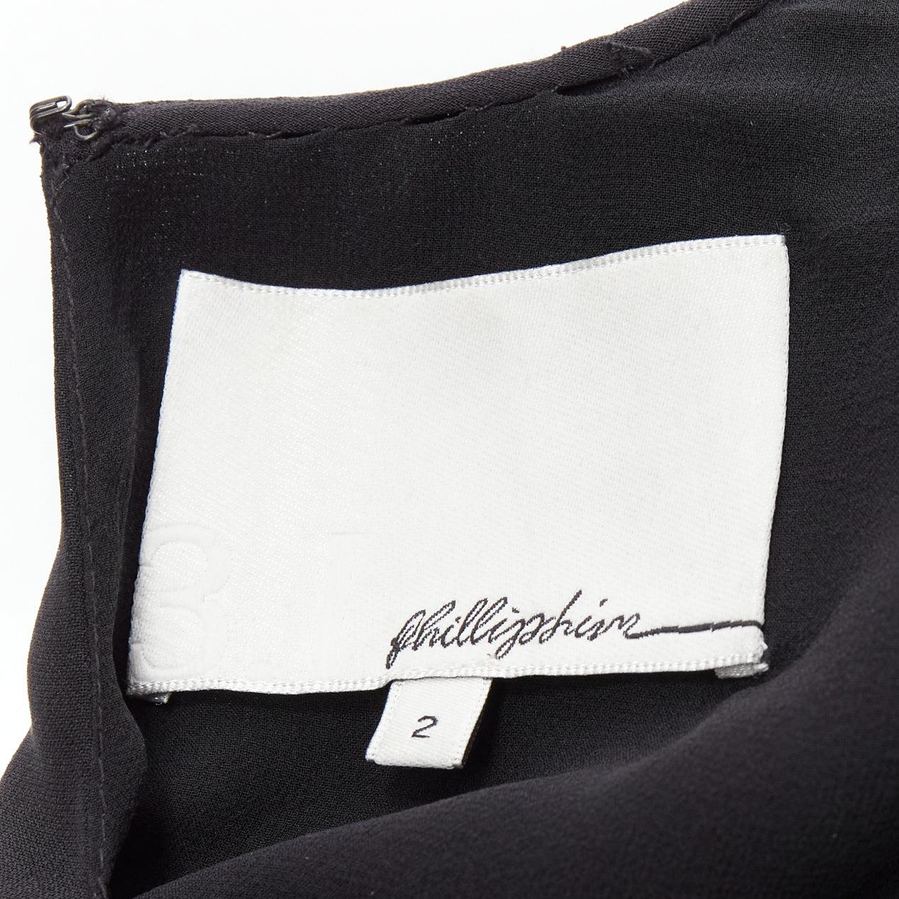 3.1 PHILLIP LIM black spike bead embellished raglan sleeve top US2 S For Sale 3