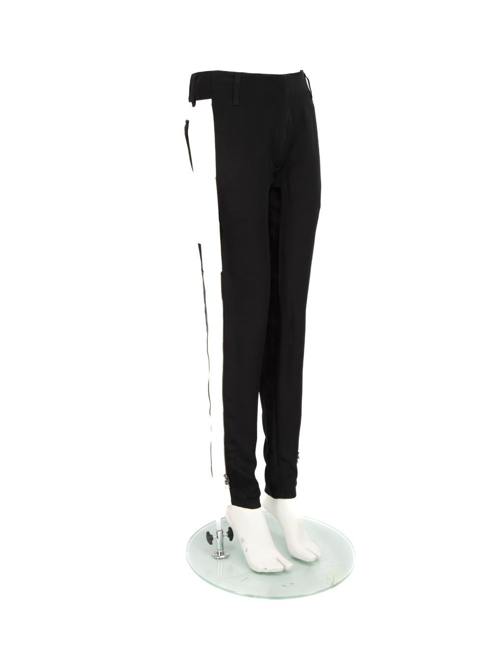 CONDITION is Very Good. Hardly any visible wear to the trousers is evident on this 3.1 Phillip Lim designer resale item.
  
  
  
  Details
  
  
  Black
  
  Silk
  
  Trousers
  
  Slim fit
  
  Side zip detail
  
  White side side tape
  
  High