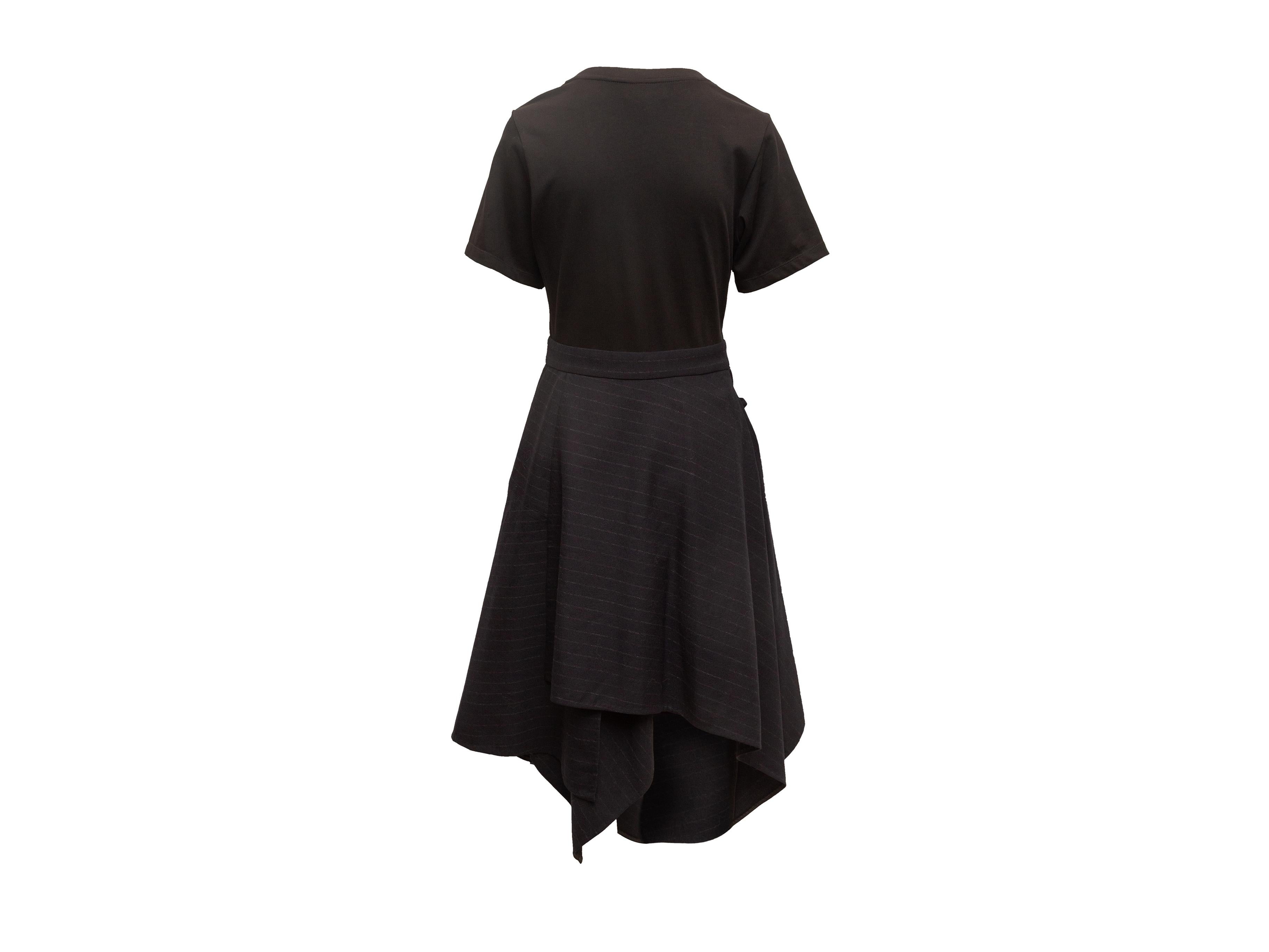 3.1 Phillip Lim Schwarzes asymmetrisches Kleid aus Schurwolle Damen