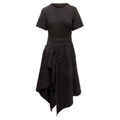 3.1 Phillip Lim Schwarzes asymmetrisches Kleid aus Schurwolle