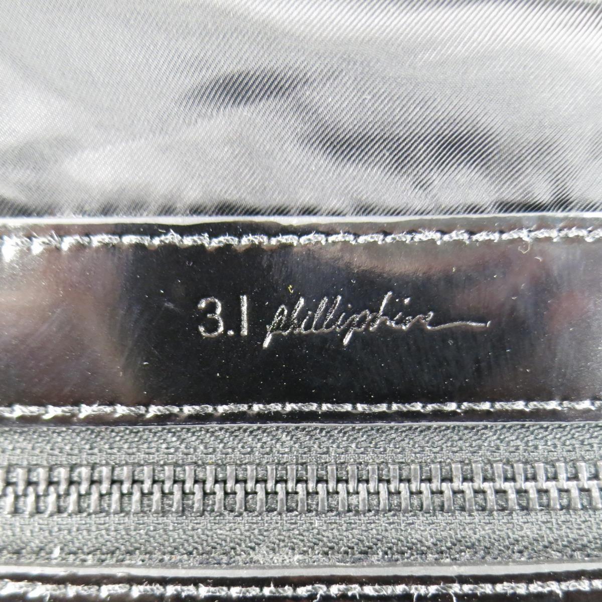 3.1 PHILLIP LIM Blue Denim Black Leather 31 Hour Bag 3