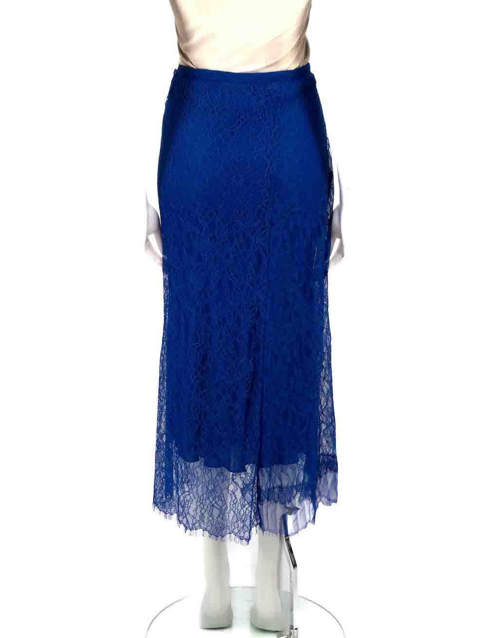 3.1 Phillip Lim Blue Lace Midi Slip Skirt Size L In New Condition For Sale In London, GB
