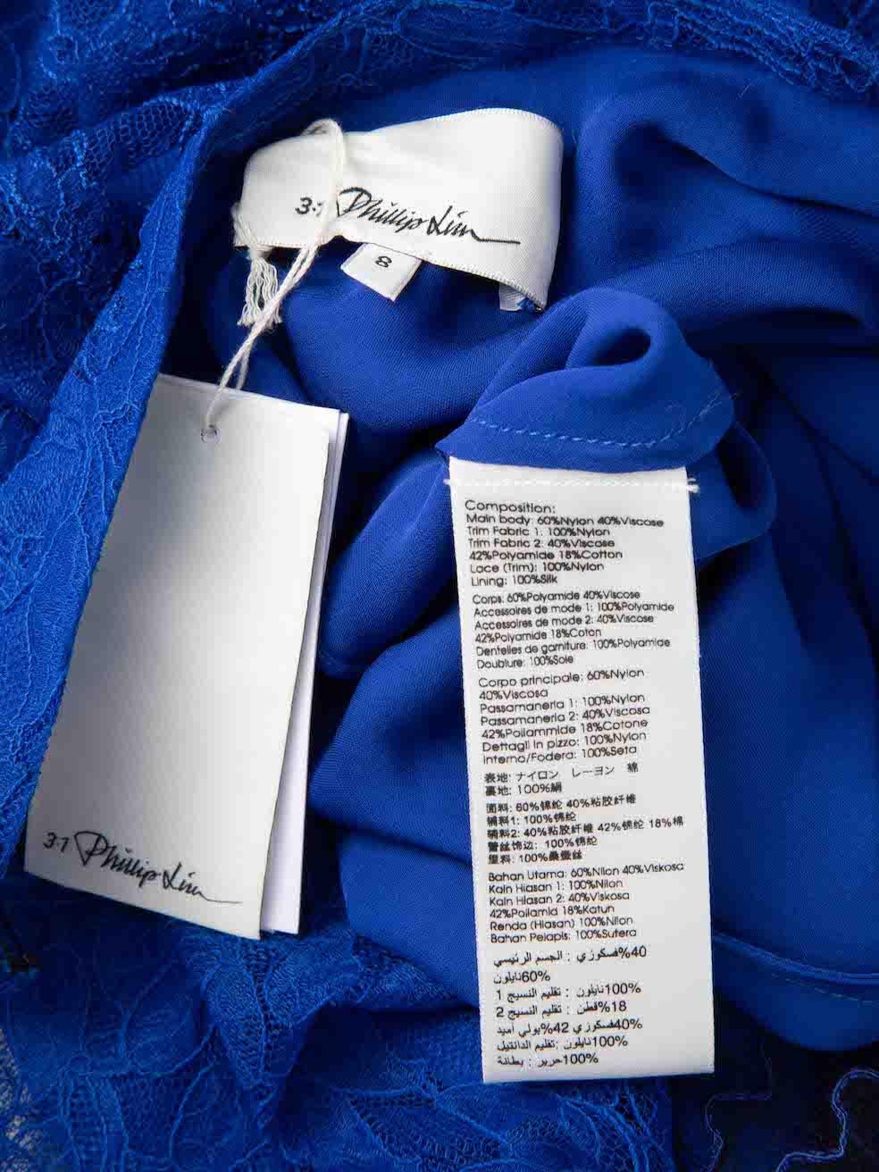 Women's 3.1 Phillip Lim Blue Lace Midi Slip Skirt Size L For Sale