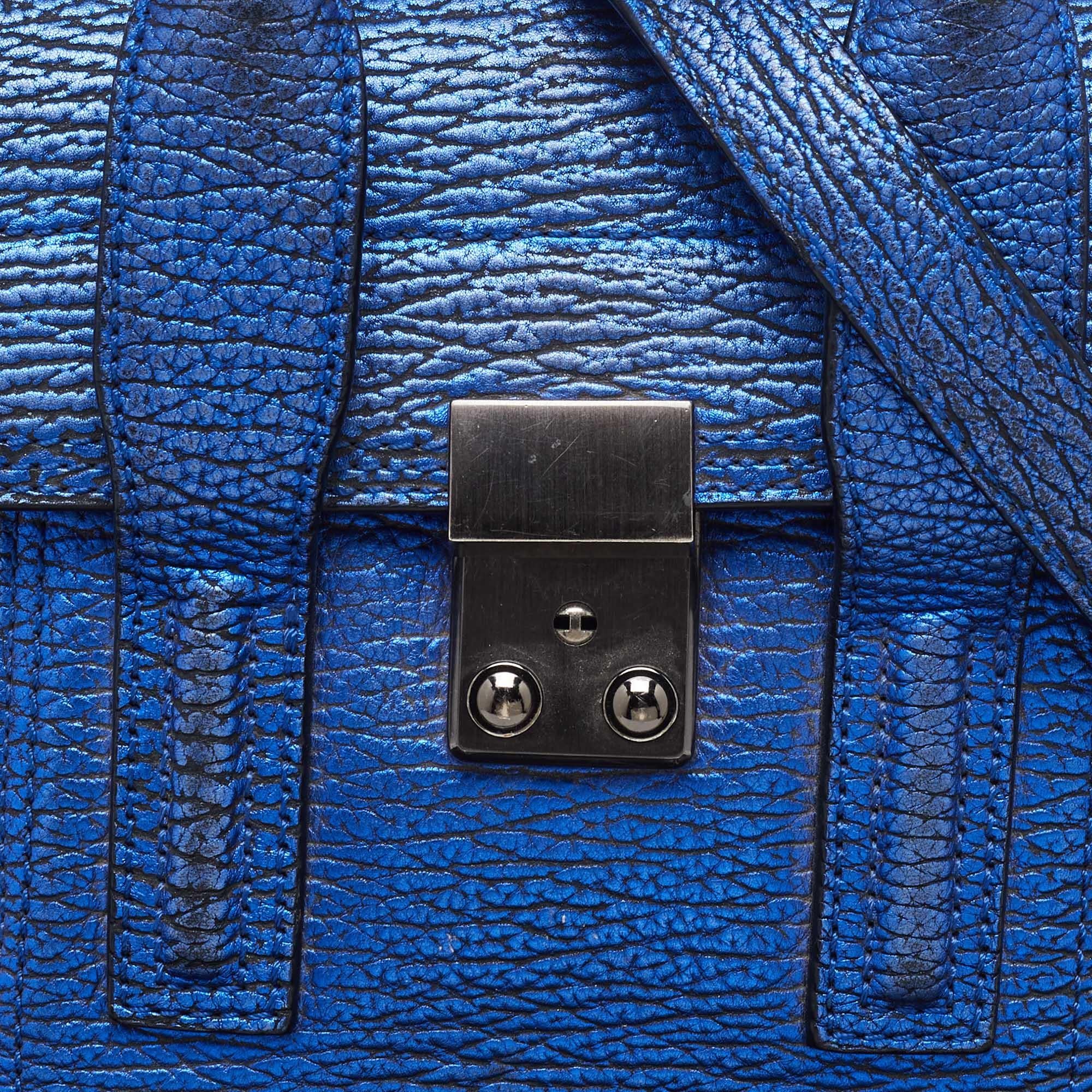 3.1 Phillip Lim Blue Leather Mini Pashli Satchel For Sale 1