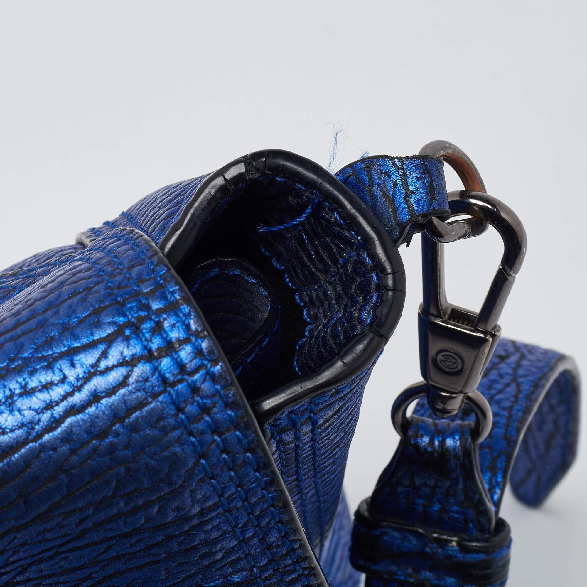 3.1 Phillip Lim Blue Leather Mini Pashli Satchel For Sale 2