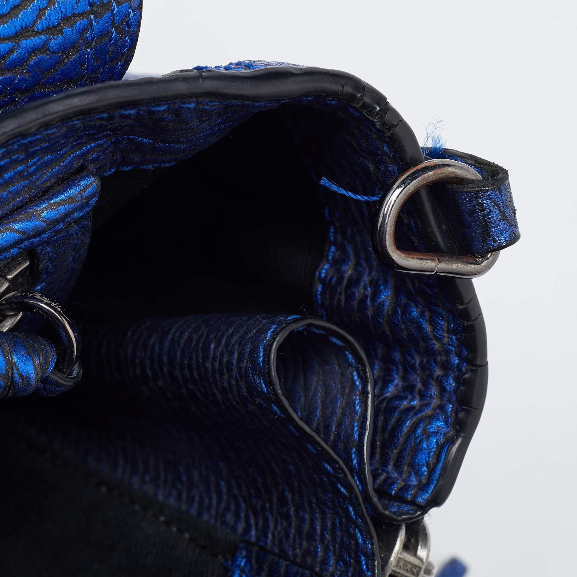 3.1 Phillip Lim Blue Leather Mini Pashli Satchel For Sale 3