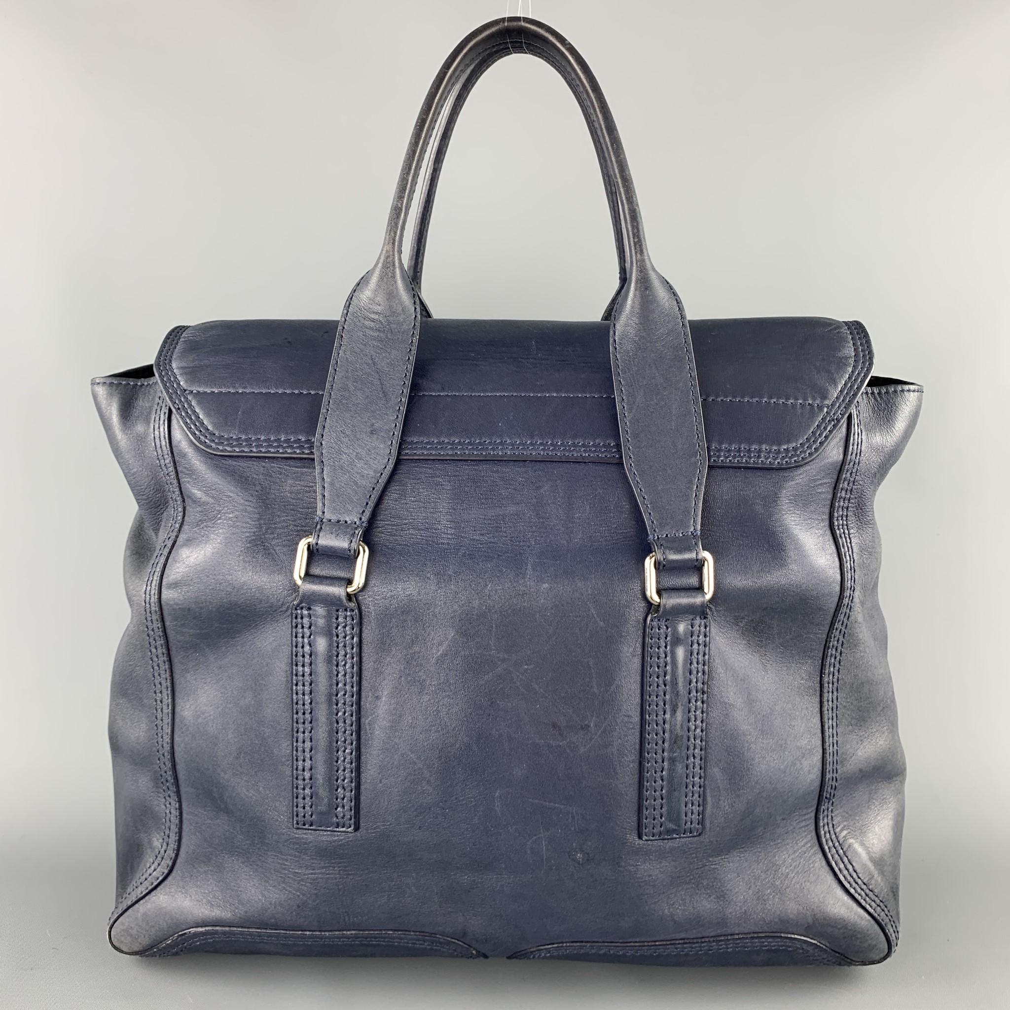 3.1 PHILLIP LIM Blue Soft leather Pashli Top Handles Handbag Bag  In Fair Condition In San Francisco, CA