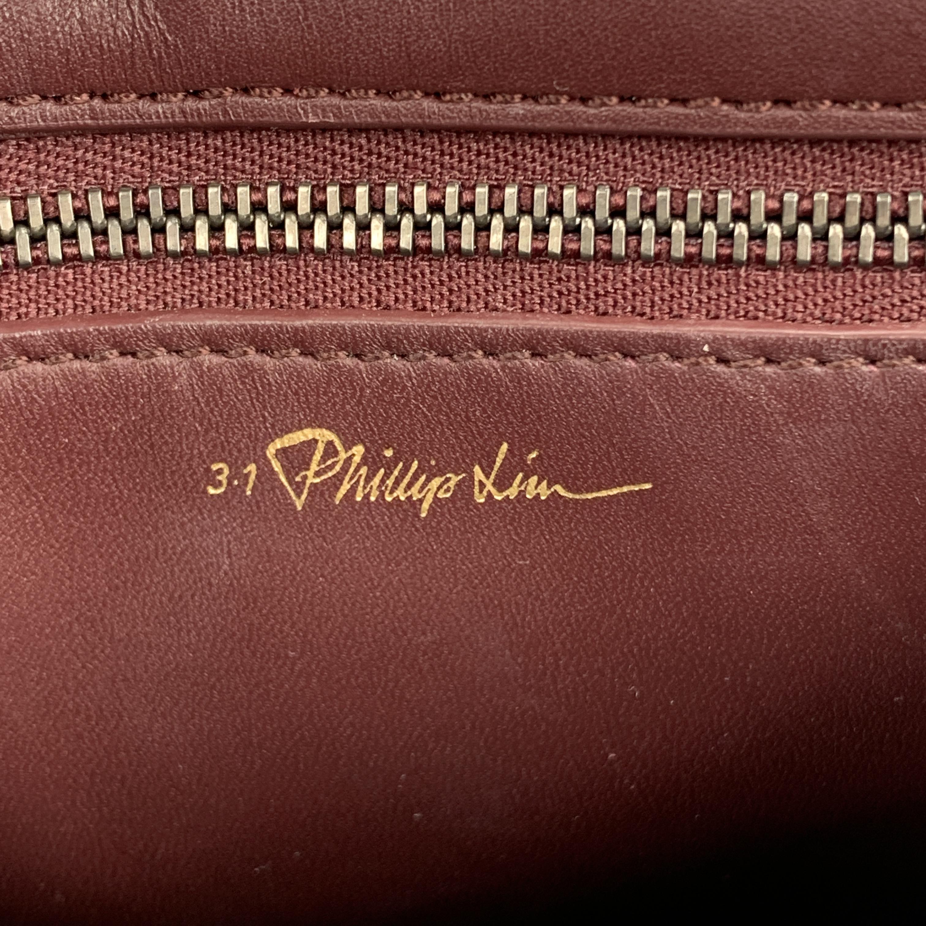 3.1 PHILLIP LIM Burgundy Leather CASH ONLY Clutch Handbag 7
