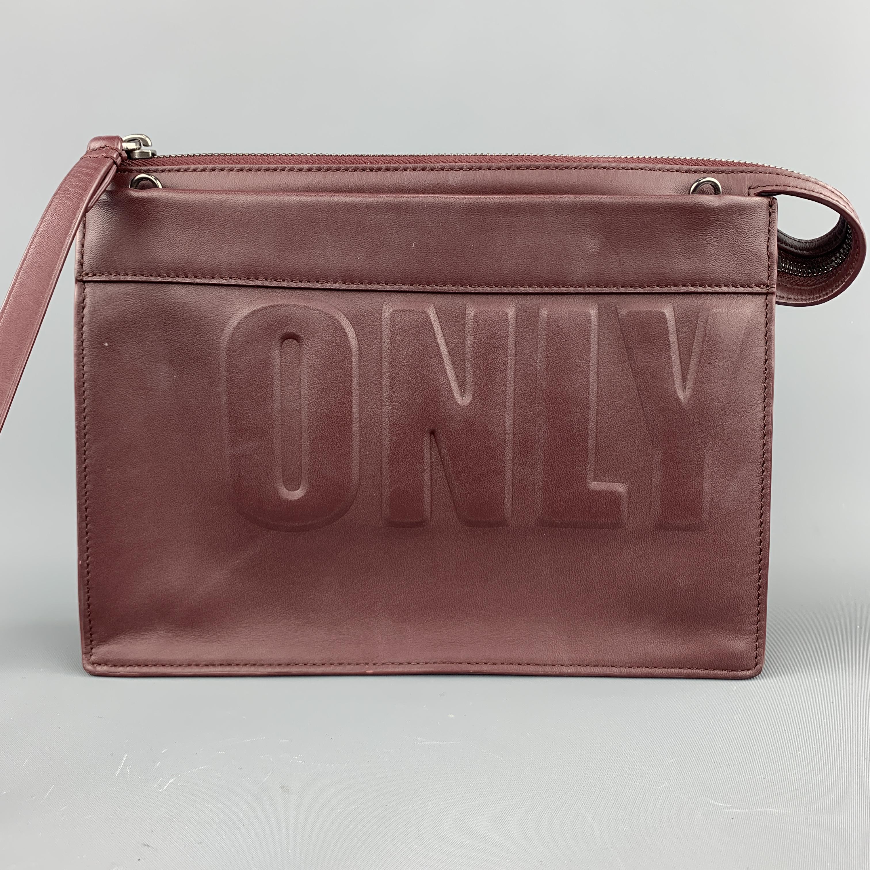3.1 PHILLIP LIM Burgundy Leather CASH ONLY Clutch Handbag 1