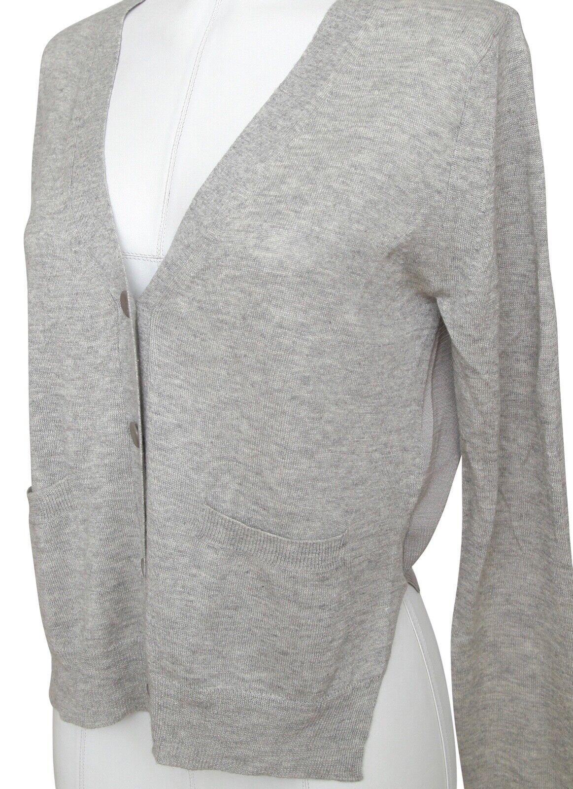 Women's 3.1 PHILLIP LIM Cardigan Sweater Knit Grey V-Neck Long Sleeve Silk Cashmere M For Sale
