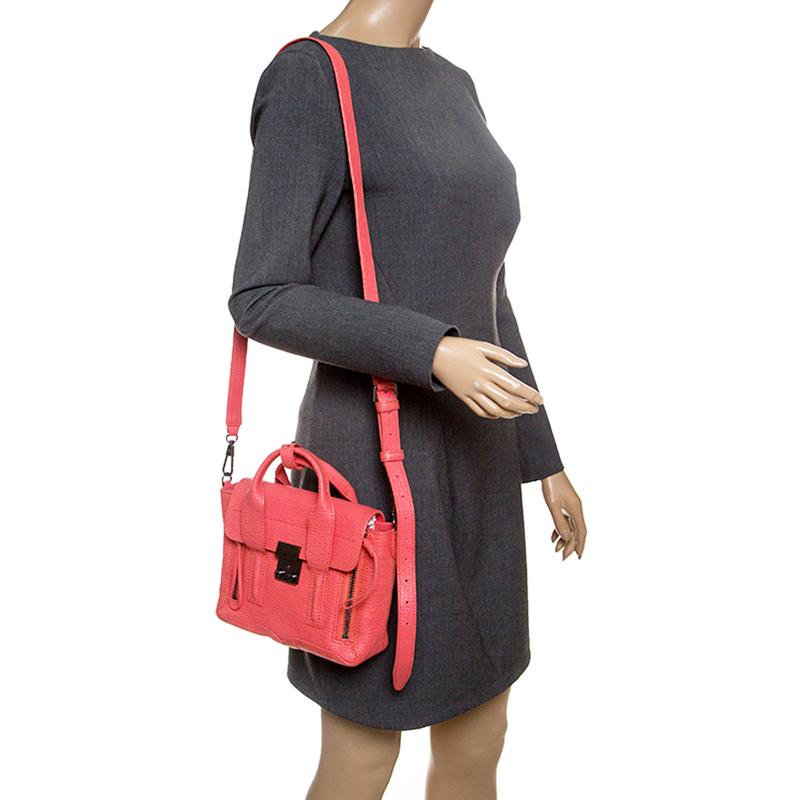 3.1 Phillip Lim Coral Leather Mini Pashli Satchel (Rot)