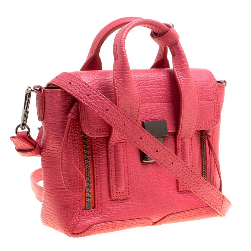 3.1 Phillip Lim Coral Pink Leather Mini Pashli Top Handle Shoulder Bag 6