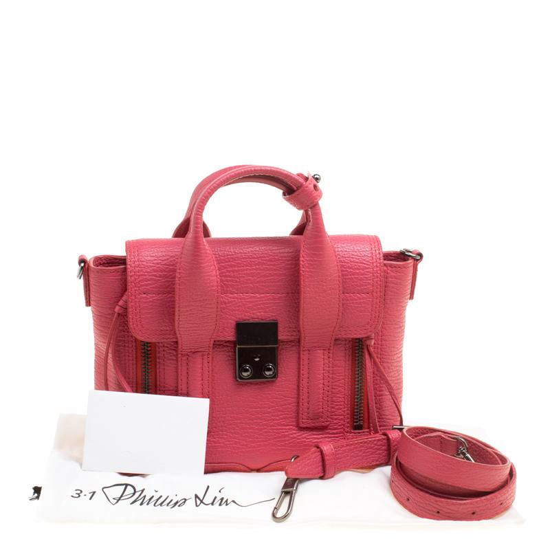 3.1 Phillip Lim Coral Pink Leather Mini Pashli Top Handle Shoulder Bag 7