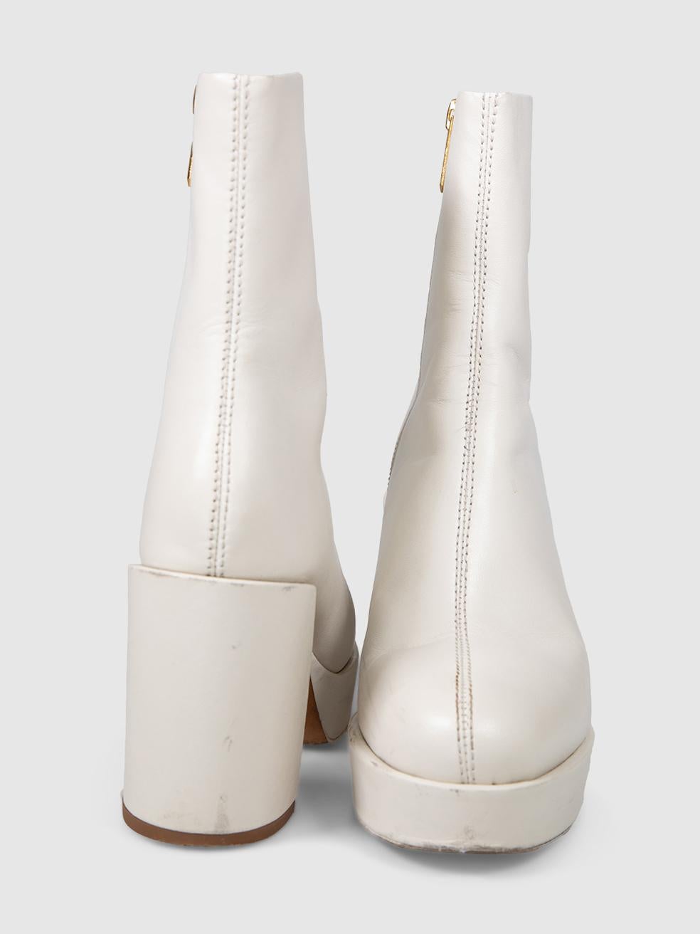 3.1 Phillip Lim Bottes Naomi zippées en cuir crème Taille IT 37 Bon état - En vente à London, GB