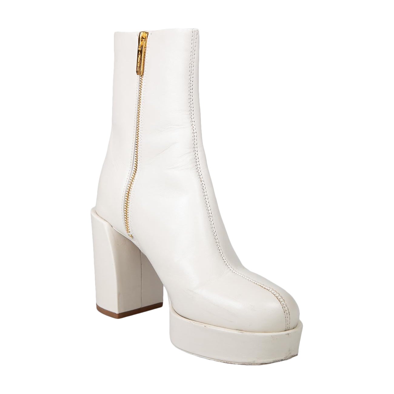 Botas 3.1 Phillip Lim Crema Cuero Naomi Cremallera Talla IT 37