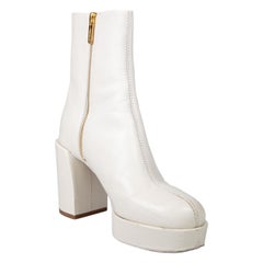 3.1 Phillip Lim Cream Leather Naomi Zip Boots Size IT 37