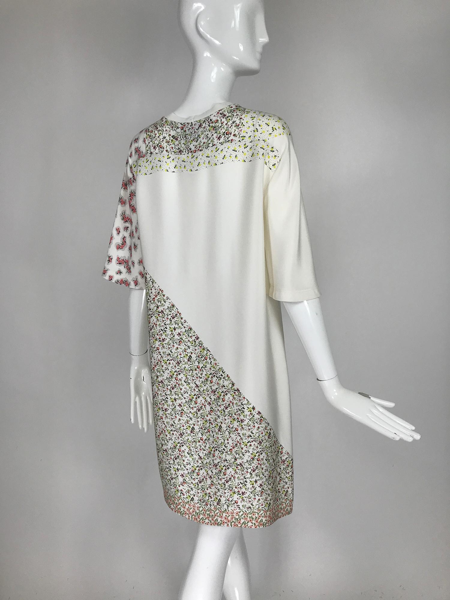 Women's 3.1 Phillip Lim Cream Patchwork Mini Floral Print Silk Dress