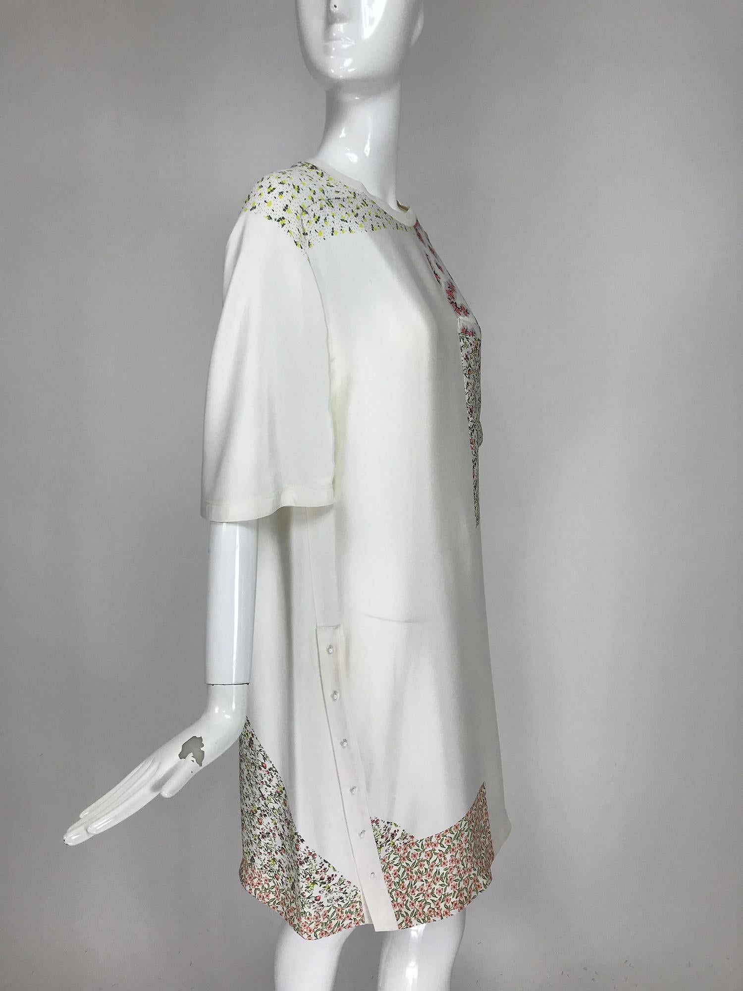 3.1 Phillip Lim Cream Patchwork Mini Floral Print Silk Dress 2