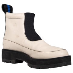 3.1 Phillip Lim Ecru Leather Platform Boots Size IT 39
