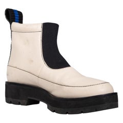 3.1 Phillip Lim Ecru Leather Platform Boots Size IT 39