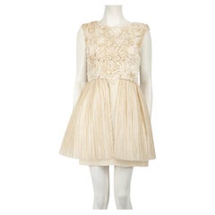 3.1 Phillip Lim Ecru Ruffled Pleated Mini Dress Size M