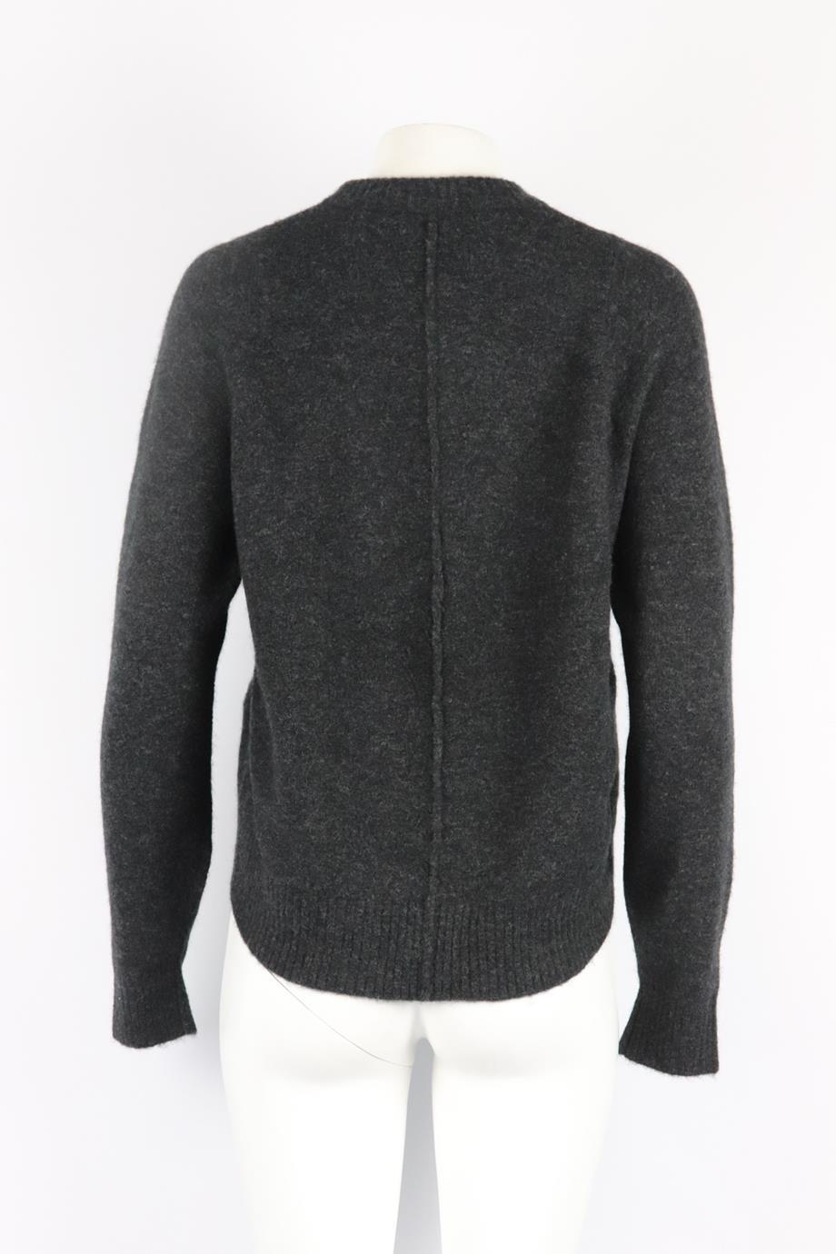 Black 3.1 Phillip Lim Faux Pearl Embellished Wool Blend Sweater Medium