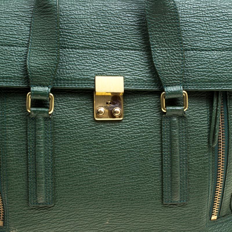 3.1 Phillip Lim Green Leather Large Pashli Top Handle Bag Damen