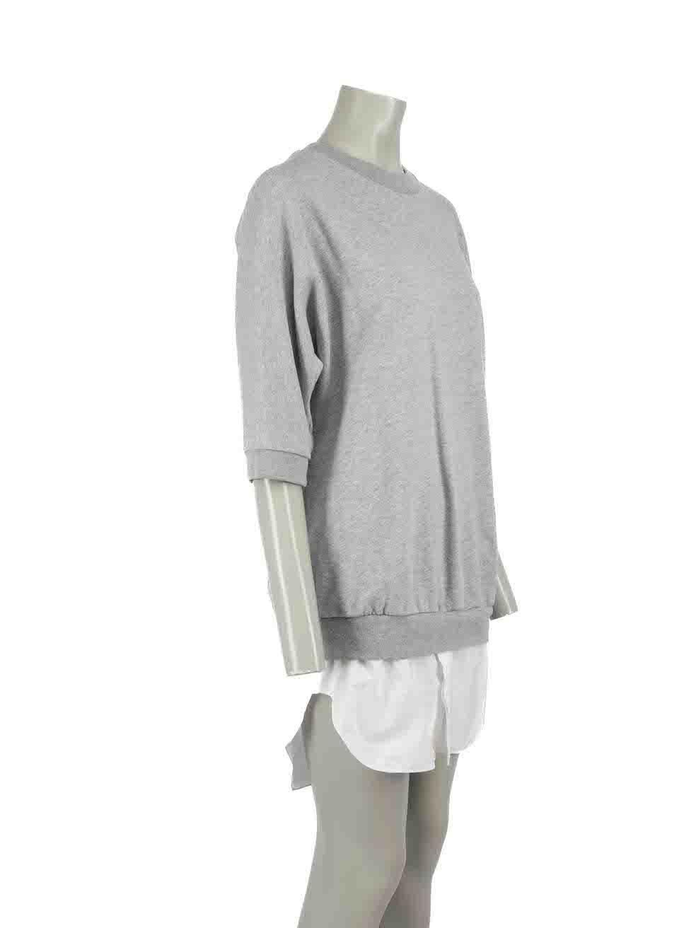 CONDITION is Very good. Minimal wear to jumper is evident. Minimal wear to the front shirt panel and the rear shirt panel lining with light marks on this used 3.1 Phillip Lim designer resale item.
 
Details
Grey
Cotton
Mid sleeves jumper
Oversized