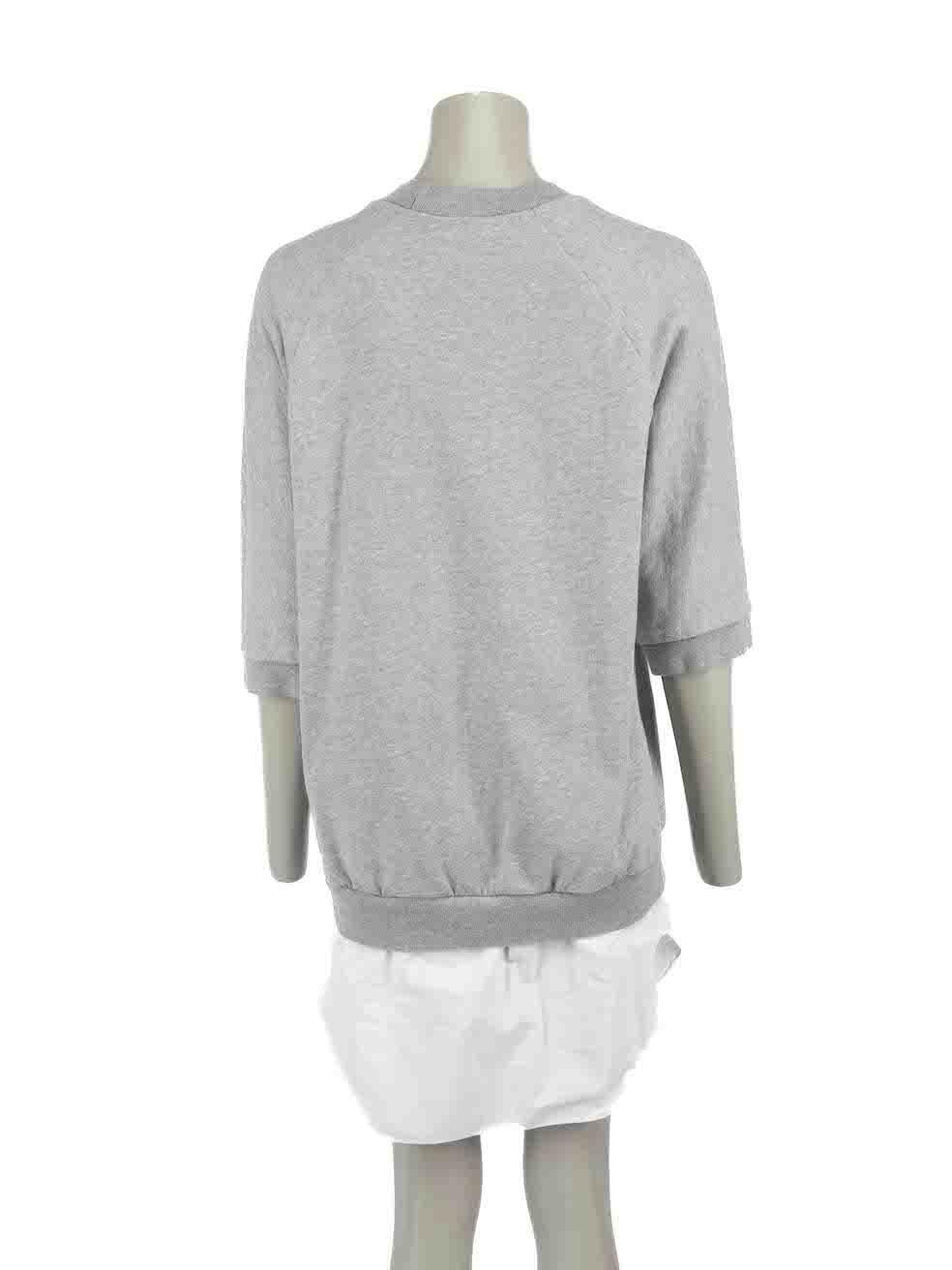 3.1 Phillip Lim Grey Cotton Shirt-Layered Jumper Size S In Excellent Condition For Sale In London, GB