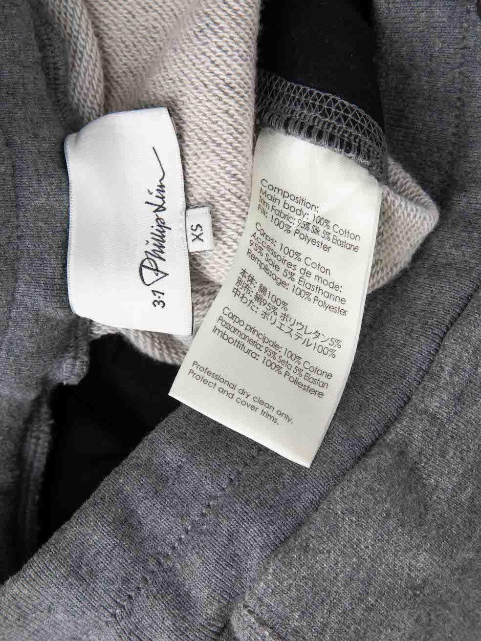 3.1 Phillip Lim Pantalon de jogging matelassé à cordon de serrage gris Taille XS Excellent état - En vente à London, GB
