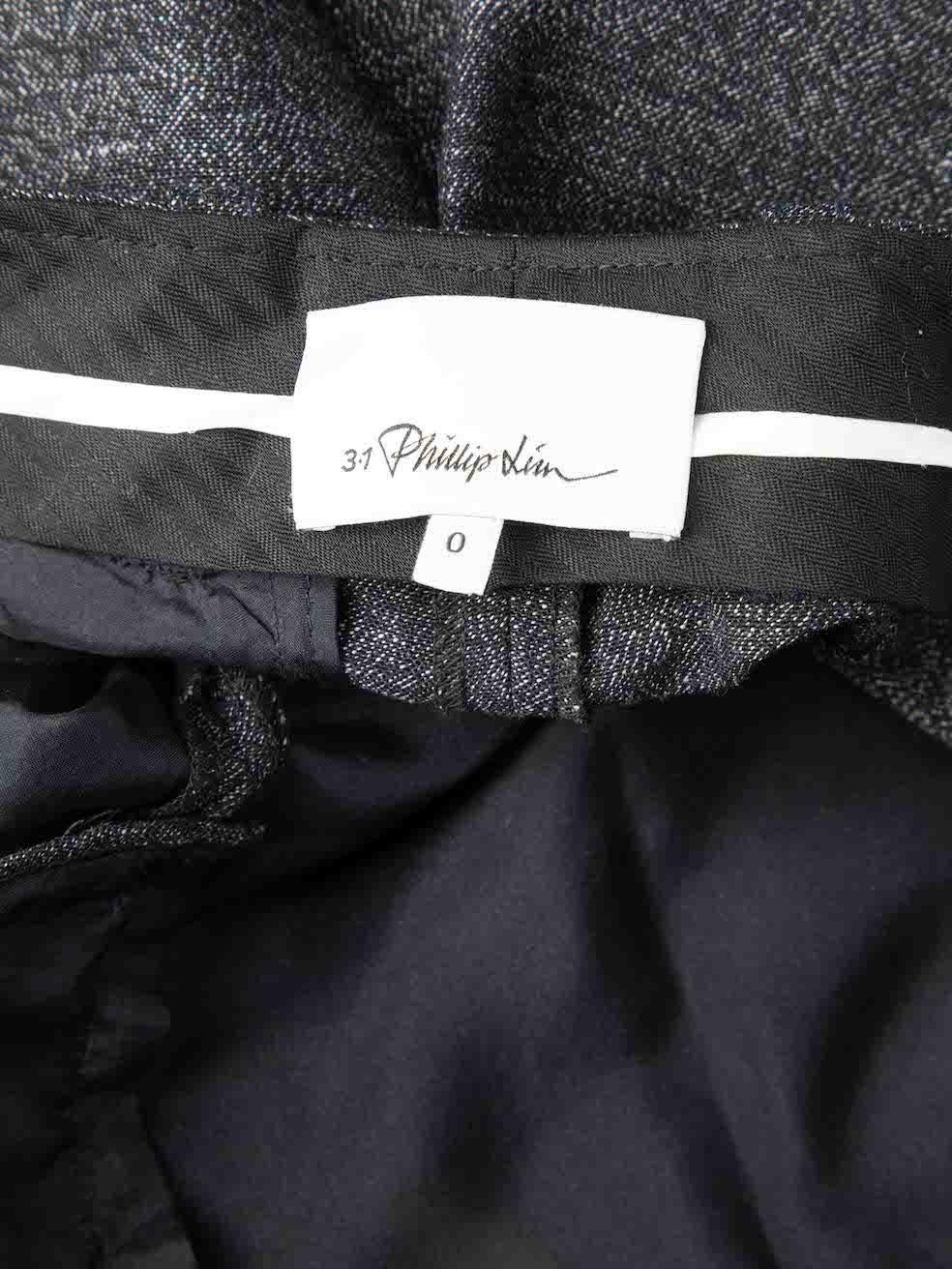 3.1 Phillip Lim Grey Wool Slim Leg Trousers Size XXS In Good Condition For Sale In London, GB