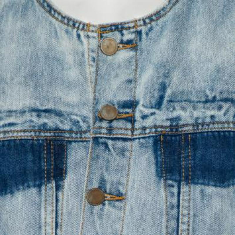 3.1 Phillip Lim Light Wash Denim Asymmetric Button Front Sleeveless Mini Dress M For Sale 5