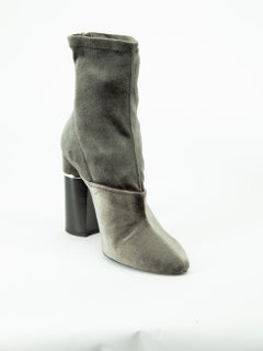 3.1 Phillip Lim Metallic Olive Velvet Ankle Boots Size IT 39.5