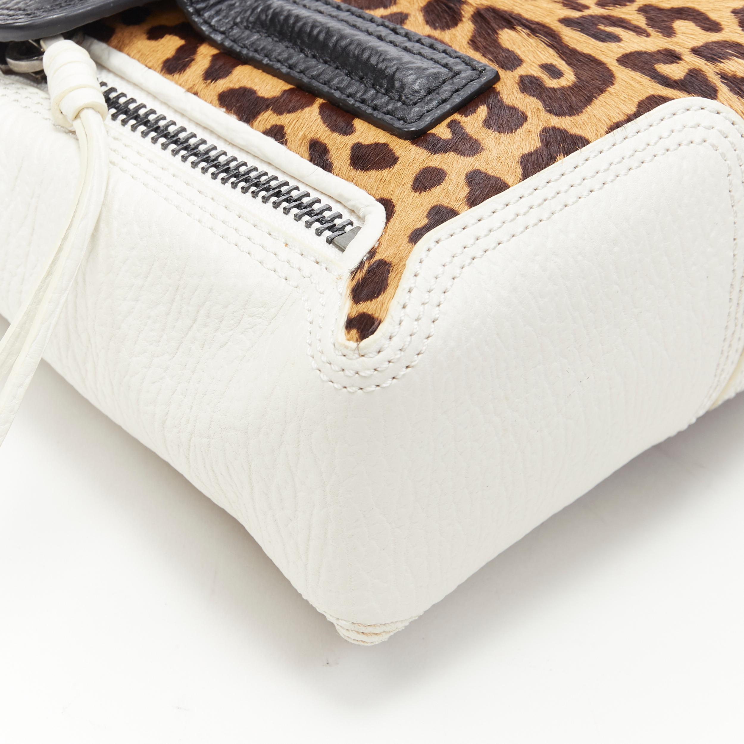 3.1 PHILLIP LIM Mini Pashli black white leopard leather crossbody satchel bag 1