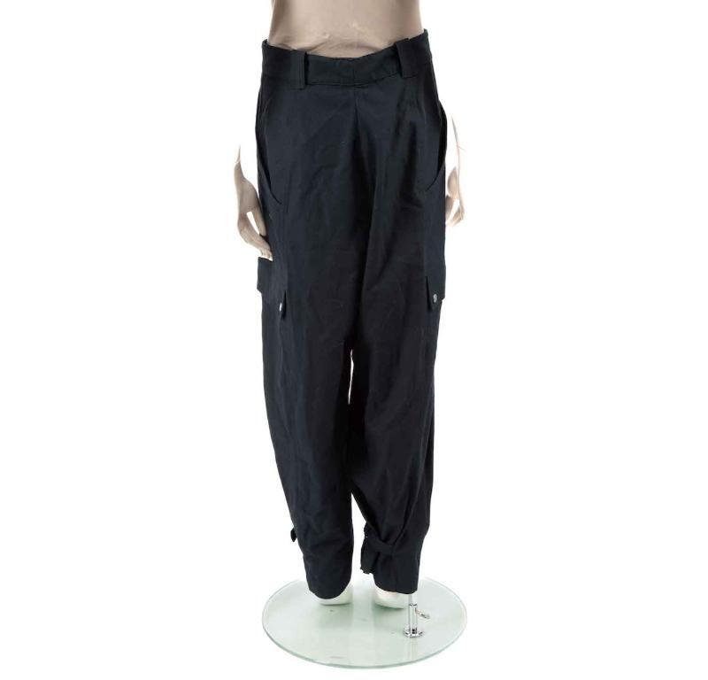 Black 3.1 Phillip Lim Navy Buckle Detail Cargo Pants Size L For Sale