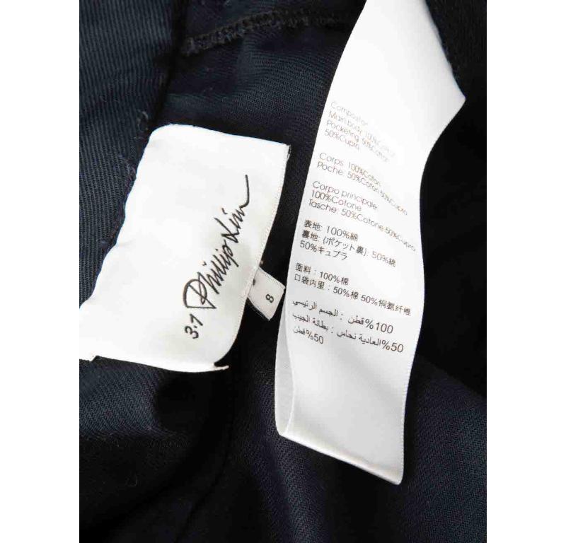 3.1 Phillip Lim Navy Buckle Detail Cargo Pants Size L In Excellent Condition For Sale In London, GB