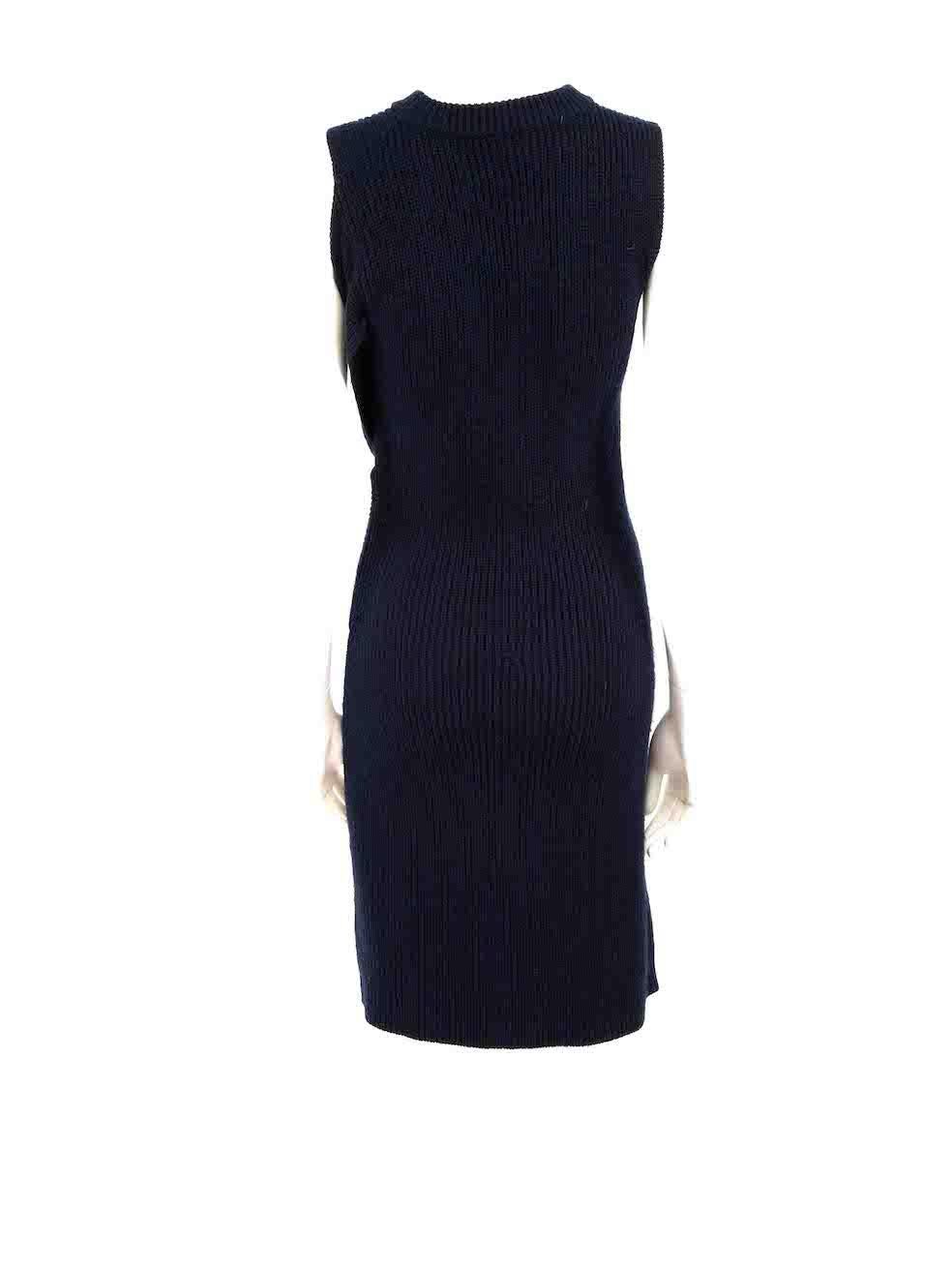 3.1 Phillip Lim Navy Wool Twist Mini Knit Dress Size S In Good Condition For Sale In London, GB