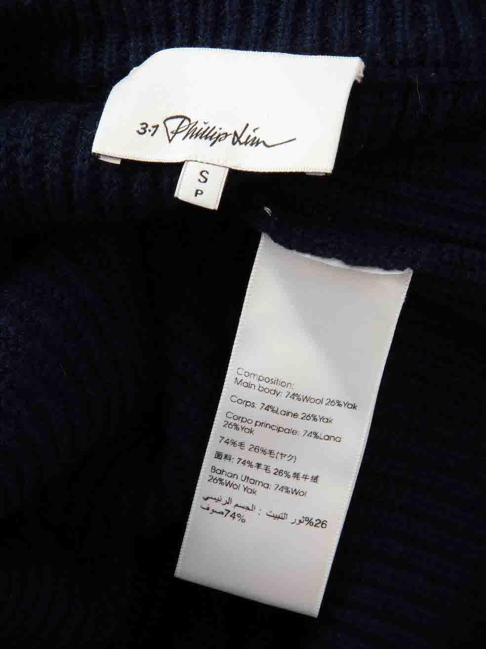 3.1 Phillip Lim Navy Wool Twist Mini Knit Dress Size S For Sale 2