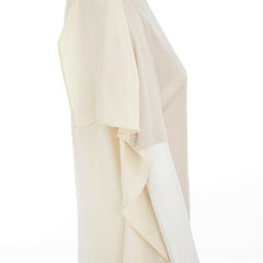 3.1 PHILLIP LIM nude beige contrast panel ruffle side seam maxi dress M