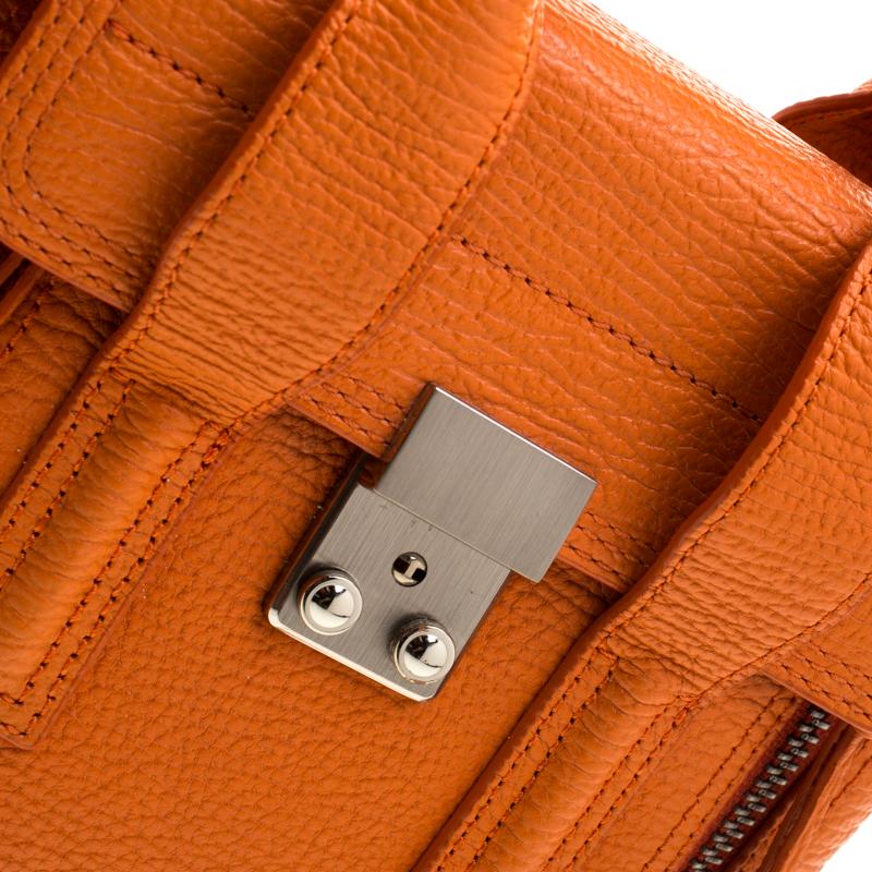3.1 Phillip Lim Orange Leather Mini Pashli Top Handle Bag 3