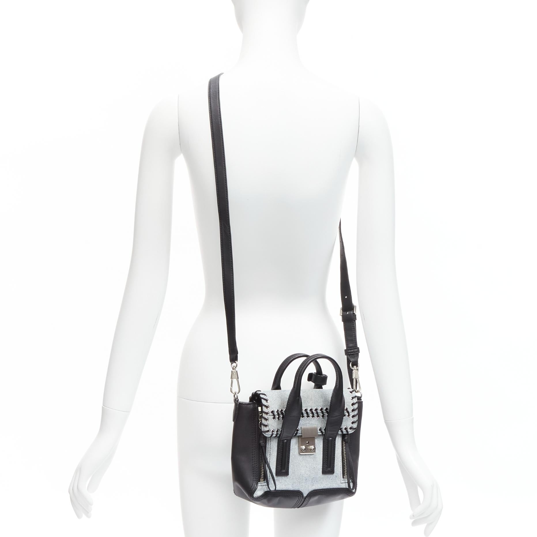 3.1 PHILLIP LIM Bolso bandolera Pashli de cuero negro con pespunte en tejido vaquero azul lavado
Referencia: JYLM/A00041
Marca: 3.1 Phillip Lim
Diseñador: Phillip Lim
Model No: Pashli
Material: Denim, Cuero
Color: Negro, Azul
Patrón: Sólido
Cierre: