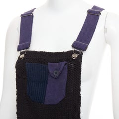 3.1 Phillip Lim Vestito con maglione patchwork in maglia blu, cotone, lana e lino mini XS