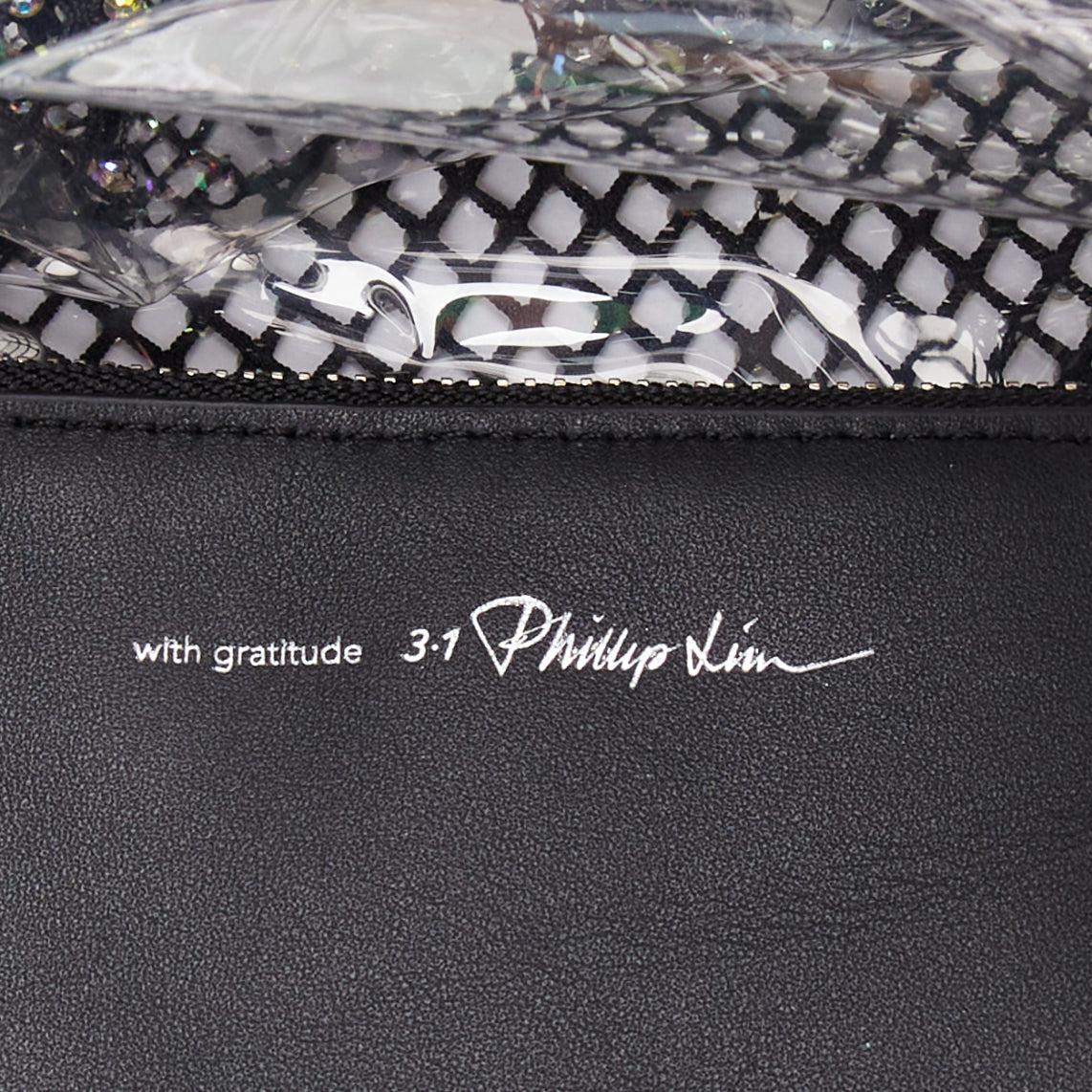 3.1 PHILLIP LIM psychedelic fine crystal mesh PVC lined market tote bag in vendita 5